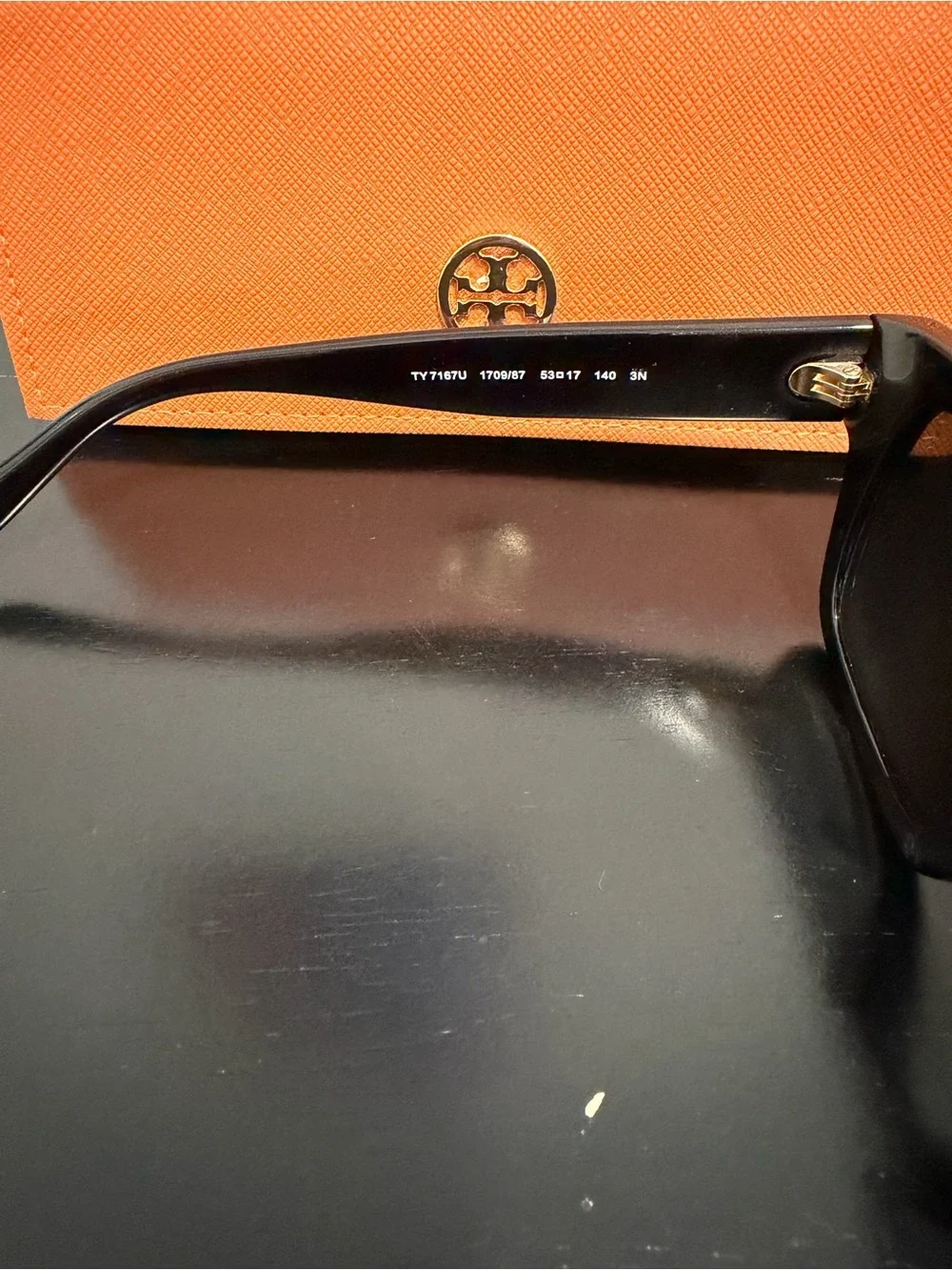Tory Burch Black Sunglasses with Orange Case